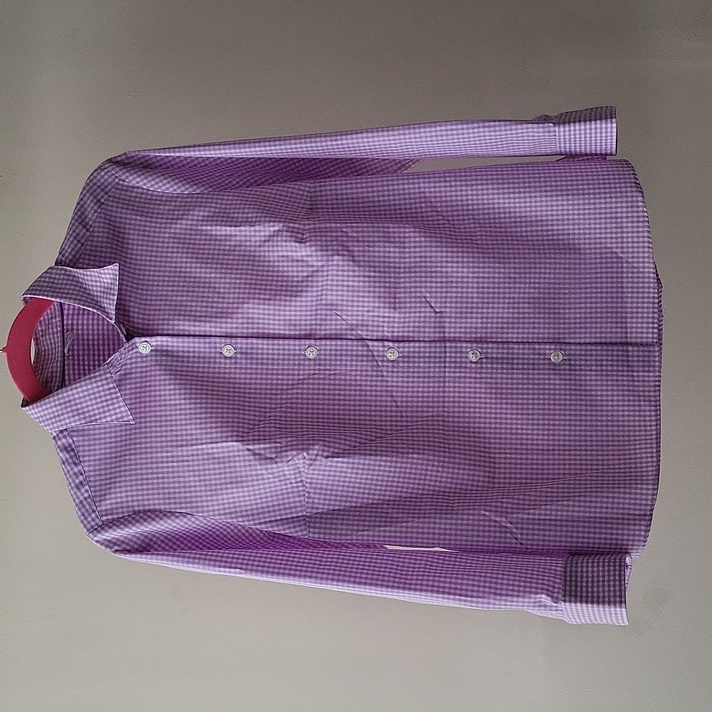 NWOT Walbusch (Germany) Women's Easy Care Button-Down Oxford Shirt in Purple